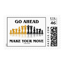 Go Ahead Make Your Move (Reflective Chess Set) Postage Stamp