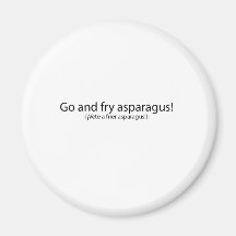 Go and fry esparagus refrigerator magnets