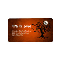 Go Batty Orange Moon Address Labels