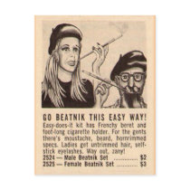 "Go Beatnik" Postcard