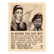 "Go Beatnik" Postcard