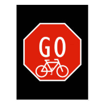 Go Bike Sign Post Card