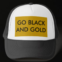 GO BLACK AND GOLD hats by Drop_The_Puck GO BLACK AND GOLD hats