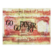 GO Dinar, Go RV! Iraqi Dinar Postcard