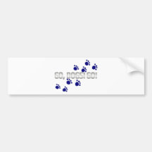 go, dogs! go! with blue paw prints bumper stickers