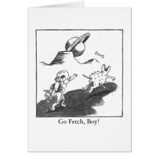 Go fetch, boy! greeting cards