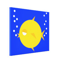 Go Fish_Bubbles The Blowfish_Double Bubbly Canvas Print