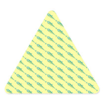 Go Fish_Green Sardine Crossing Triangle Stickers