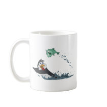 "Go Fish" Penguin Coffee Mugs