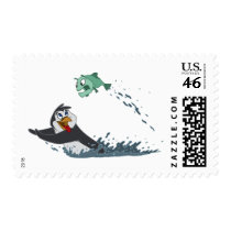 "Go Fish" Penguin Stamp