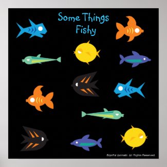Go Fish_Some Things Fishy black light aquarium print