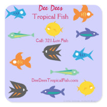 Go Fish_Some Things Fishy_personalized Square Stickers