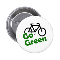 go green bicycle 2 inch round button