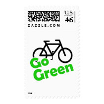 go green bicycle stamp