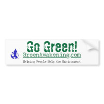 Go Green! bumper sticker bumper stickers by GreenAwakening Go Green! bumper sticker bumper stickers