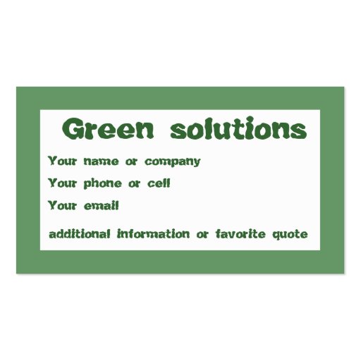Go green business card template (back side)