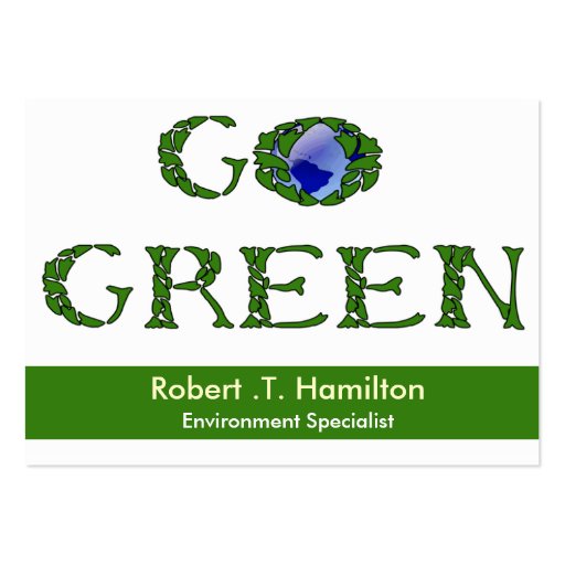 go green  Business Cards (front side)