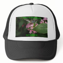 GO GREEN! Butterfly Flower Mesh Hats