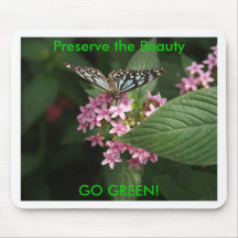 GO GREEN! Butterfly Flower Mouse Mats