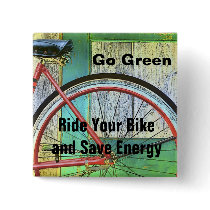 GO GREEN PINBACK BUTTONS