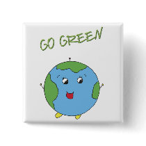GO GREEN! button by anaisacolon GO GREEN! button