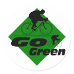 Go Green Cycle Round Stickers