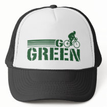 Go Green Cycling (male) hats by magarmor Go Green Cycling (male) hats