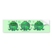Go Green Earth Day Frogs Bumper Sticker bumper stickers by jamiecreates1 Go Green Earth Day Frogs Bumper Sticker bumper stickers