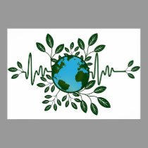 Go Green Eco Earth Friendly Planet Illustration Po posters