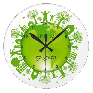 Go Green Ecology Design Wall Clock