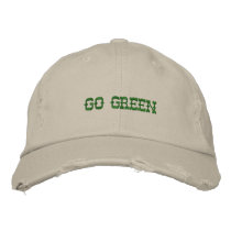 Go Green Embroidered Hat embroidered hats by imperfectiomism Go Green Embroidered Hat embroidered hats