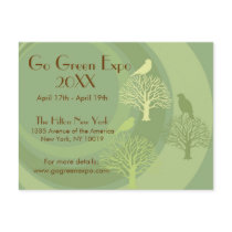 Go Green Event Announcement Postcard by EuphorianChic Go Green Event Announcement Postcard