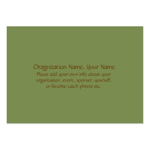 "Go Green" Event Promotion Cards Business Card Template (back side)
