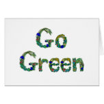 Go Green Floral Text Greeting Cards