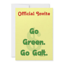 Go Green Go Galt Personalized Invite