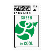 Go Green GREEN is COOL Postage postage by MySpaceStudio Go Green GREEN is COOL Postage postage