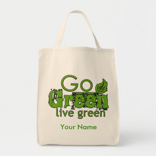 Go Green Grocery Tote Canvas Bags | Zazzle
