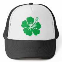 Go green hibiscus flower mesh hat
