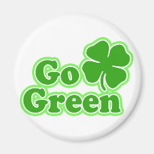 "Go Green" Irish Shamrock St. Patrick's Day Pride Refrigerator Magnets