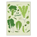 Go Green! (Leafy Green!) Healthy Garden Veggies Greeting Cards