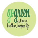 Go Green Live Happier Stickers