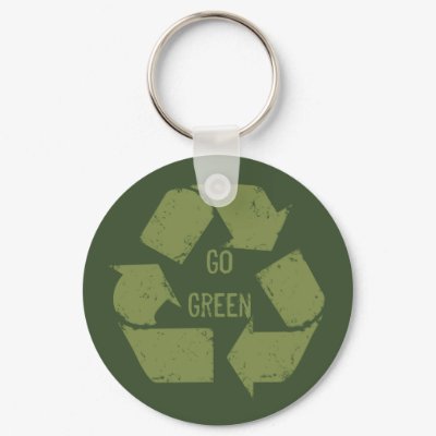 Go Green Recycle Logo Keychains by artladymanor