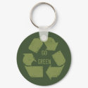 Go Green Recycle Logo keychains