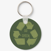 Go Green Recycle Logo keychains
