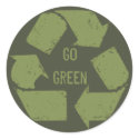 Go Green Recycle Logo stickers by artladymanor Go Green Recycle Logo stickers