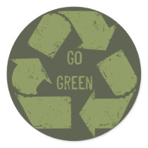 Go Green Recycle Logo stickers