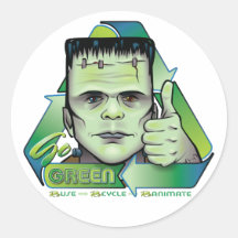 Go Green Round Stickers