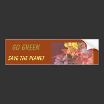 Go Green Save the planet Bumper Sticker bumper stickers by Atelier_Yoyita Go Green Save the planet Bumper Sticker bumper stickers