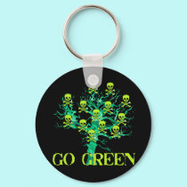 Go Green Skulls keychains