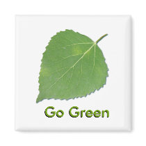 Go Green Square Magnet